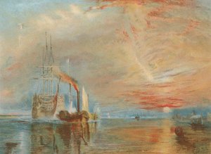 彼女の最後の寝台（クロモリト）に引っ張られた古いTemeraire 作： Joseph Mallord William Turner